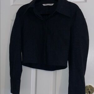 NWOT Zara dark grey crop jacket